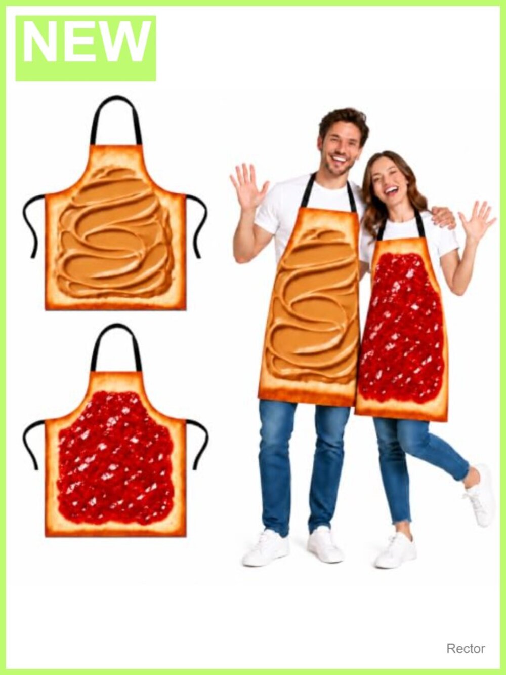 Peanut Butter Jelly Apron Set Couples Costume 2pc